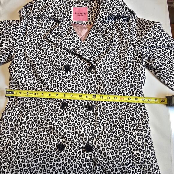 Kate Spade New York Women's Leopard Print Trench Coat Sz S 34" 920-922 Pristine - Picture 7 of 16